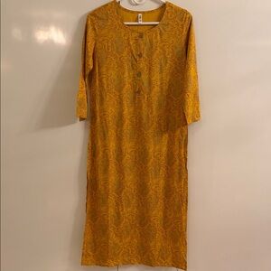 Yellow Patterned Women's Dress